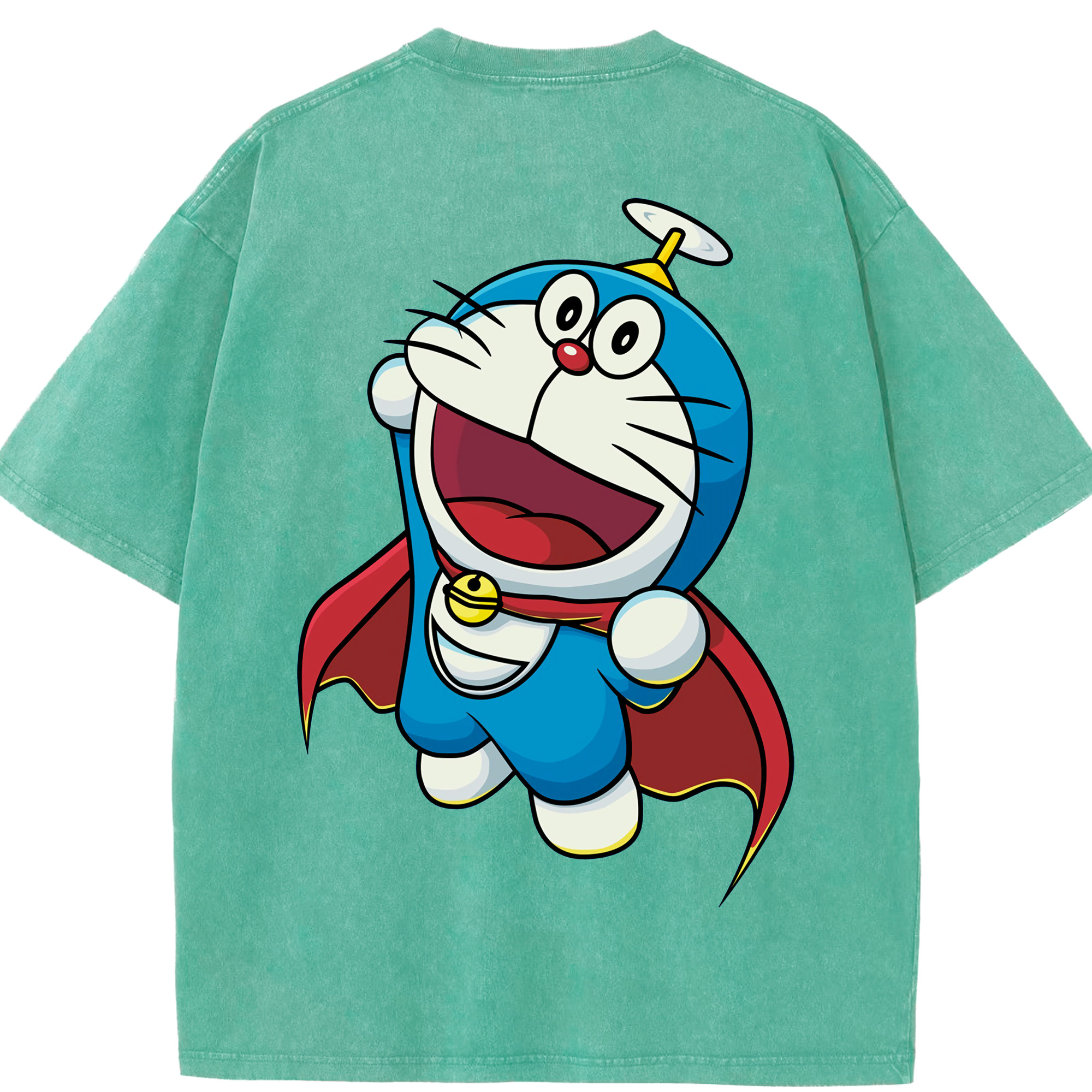 （画像用） ドラえもん Doraemon 綿100% ヴィンテージ風 半袖Tシャツ（背面プリント）